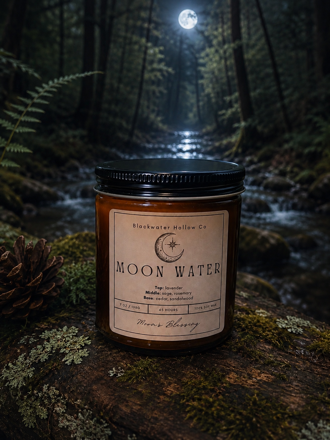 Moon Water Soy Candle | Lavender, Sage & Rosemary